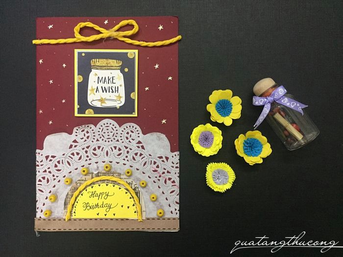 Thiệp Happy birthday... make a wish mẫu 2